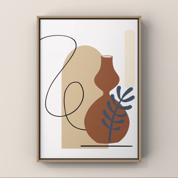 Modern minimalist boho abstract wall art print - Picture 1 of 3
